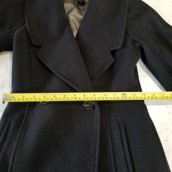 🧥CLUB MONACO BLACK WOOL DRESS COAT - Picture 10 of 13